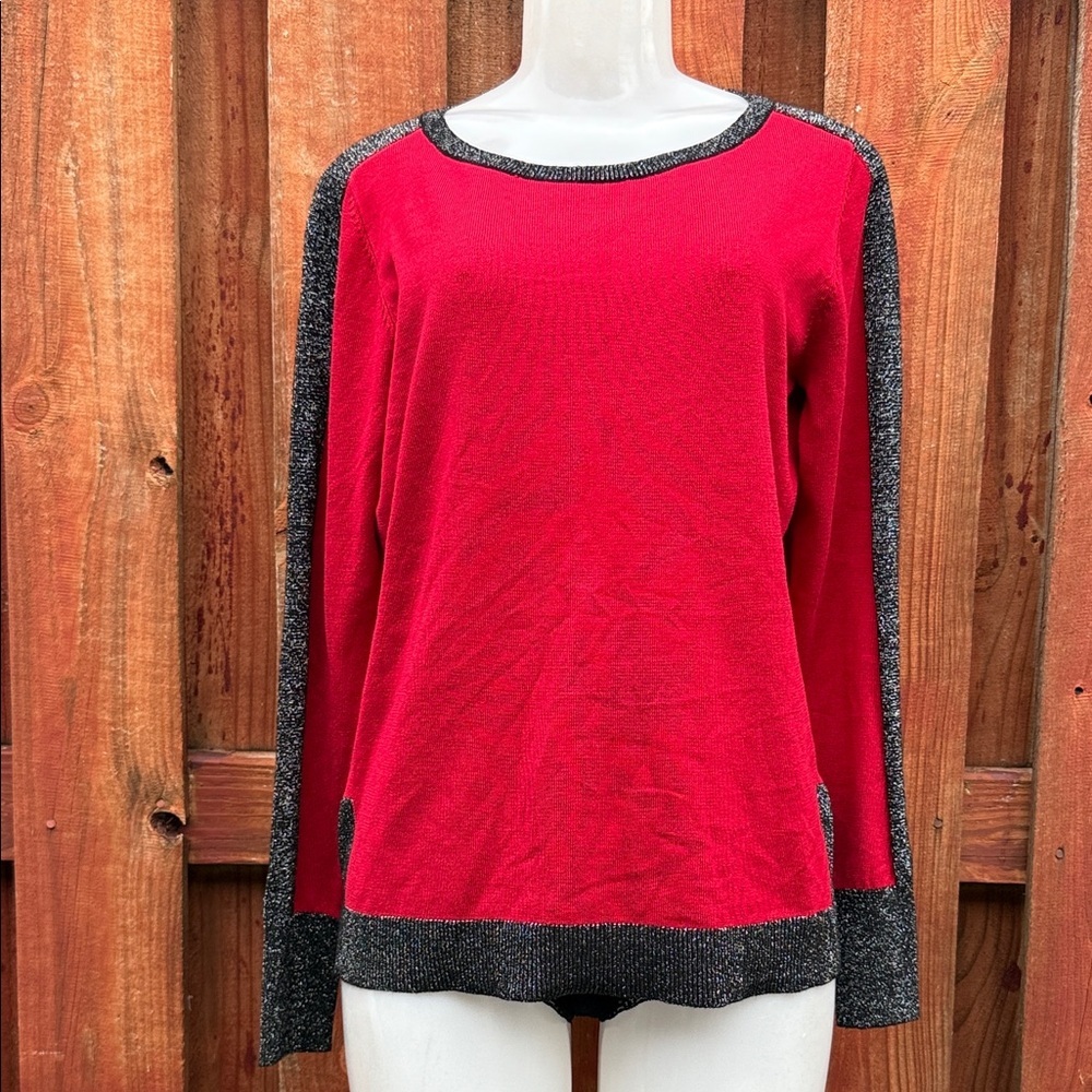 A Love Story Elegant Red and Black Women's Sweatshirt Size L